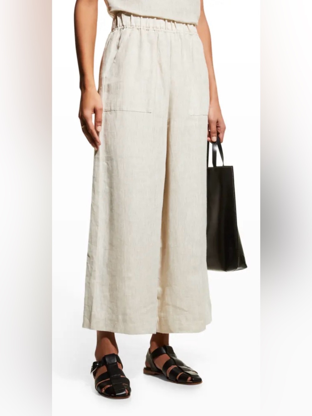 Everyday High-Rise Cropped Linen Pant